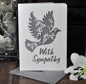 With Sympathy Dove Papercut Card
