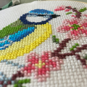 Blue Tit & Blossom - Printed Pattern