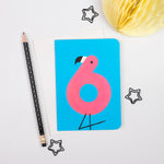 Load image into Gallery viewer, 6 - Flamingo Animal Number Card
