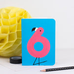 Load image into Gallery viewer, 6 - Flamingo Animal Number Card
