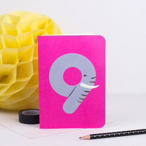 9 - Elephant Animal Number Card