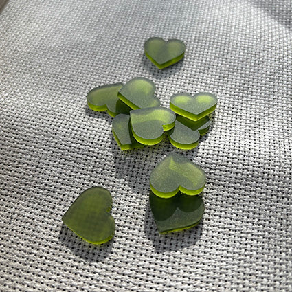 Frosted Acrylic Heart Pack - Lime Zest