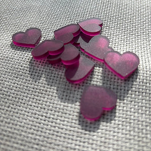 Frosted Acrylic Heart Pack - Plum
