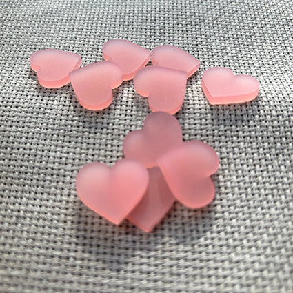 Frosted Acrylic Heart Pack - Blush Pink