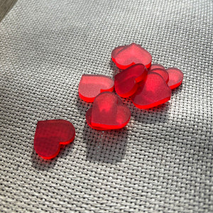 Frosted Acrylic Heart Pack - Chilli Red
