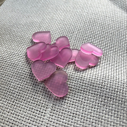 Frosted Acrylic Heart Pack - Violet Heather