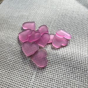 Frosted Acrylic Heart Pack - Violet Heather