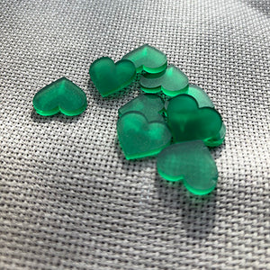 Frosted Acrylic Heart Pack - Jade Green
