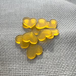Frosted Acrylic Heart Pack - Saffron Yellow