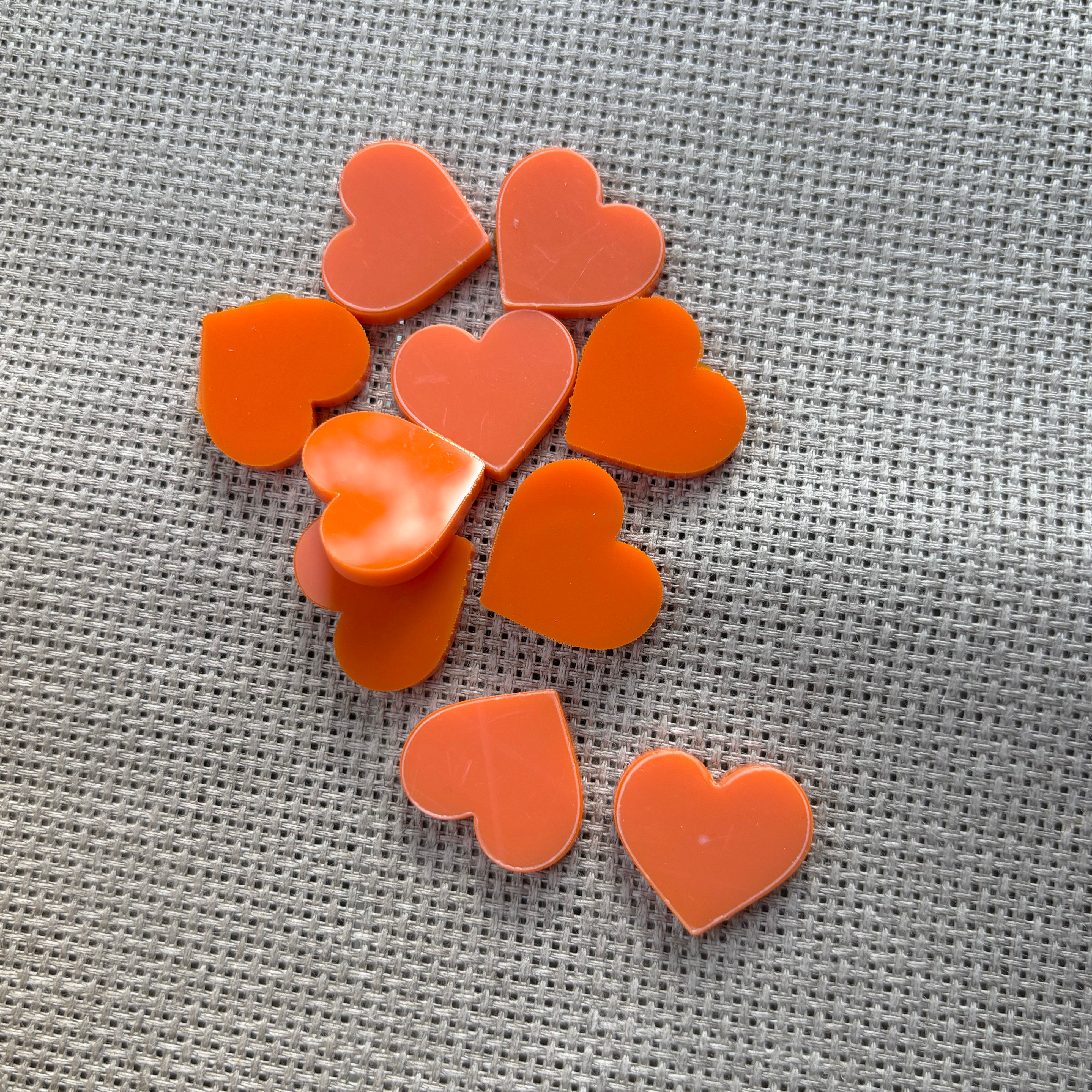 Pastel Acrylic Heart Pack - Orange