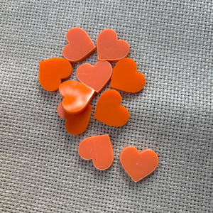 Pastel Acrylic Heart Pack - Orange
