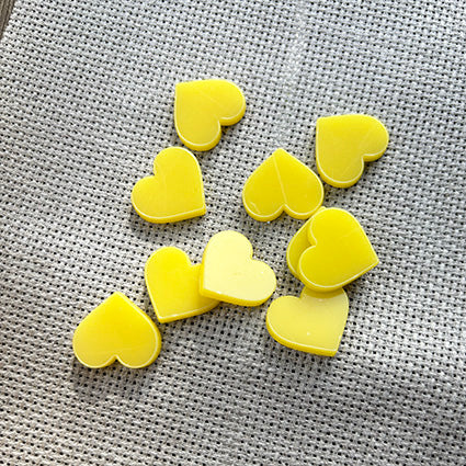 Pastel Acrylic Heart Pack - Yellow