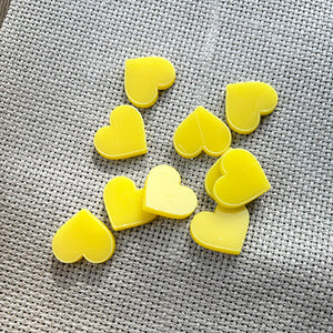 Pastel Acrylic Heart Pack - Yellow