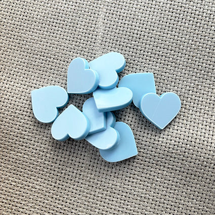 Pastel Acrylic Heart Pack - Baby Blue