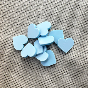 Pastel Acrylic Heart Pack - Baby Blue