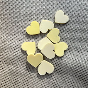 Pastel Acrylic Heart Pack - Cream