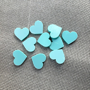 Pastel Acrylic Heart Pack - Mint Green