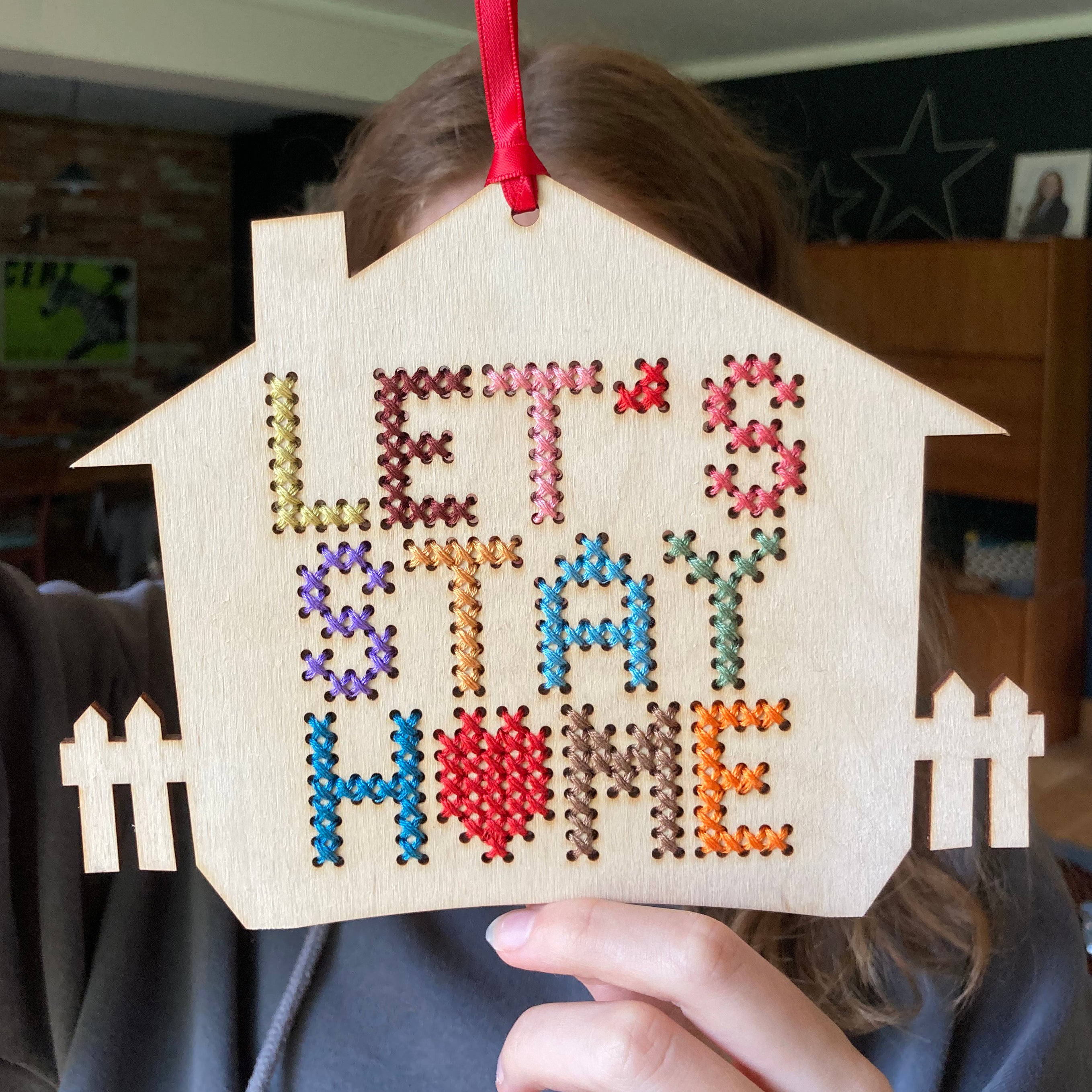 Let's Stay Home - Modern Cross Stitch Embroidery Kit