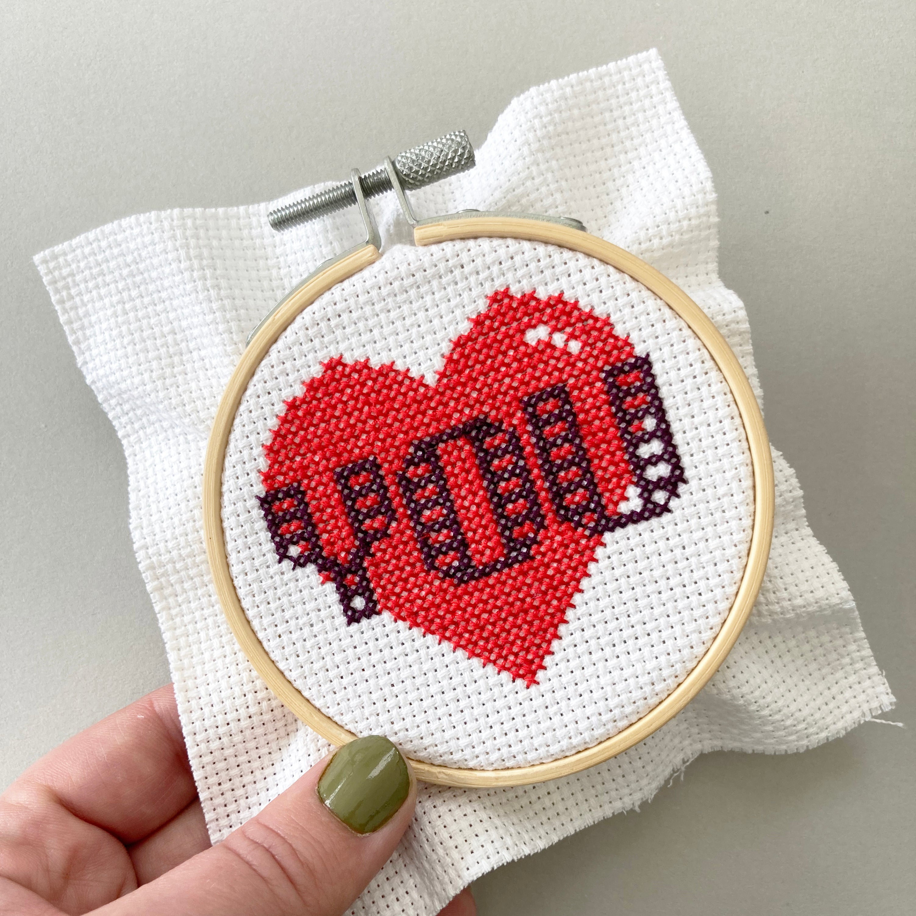 Cross Stitch for Beginners Spotty Heart Complete Tutorial -  UK