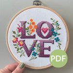 Load image into Gallery viewer, Love - A Four Letter Floral - PDF Pattern
