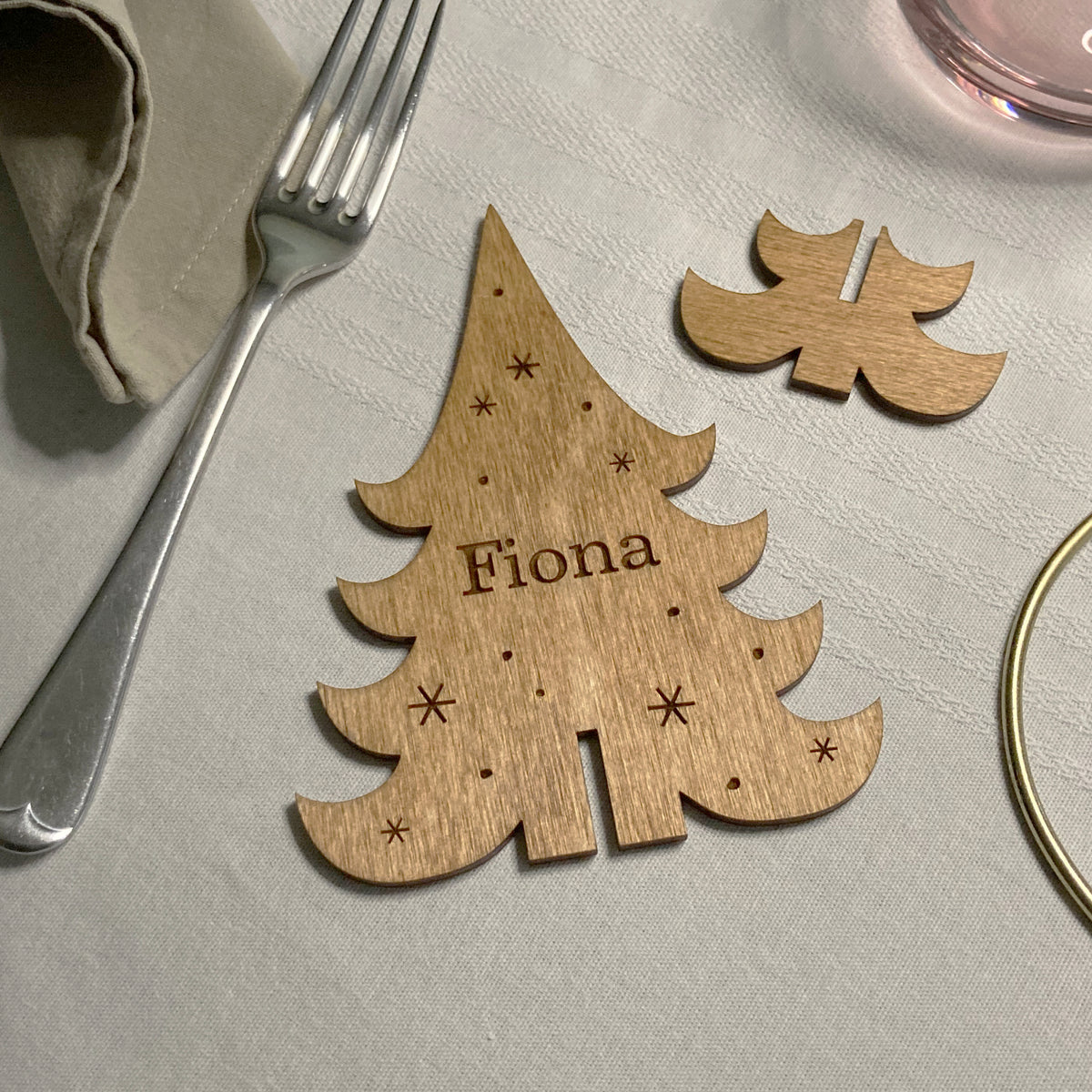 Personalised Christmas Tree Place Setting love poppet